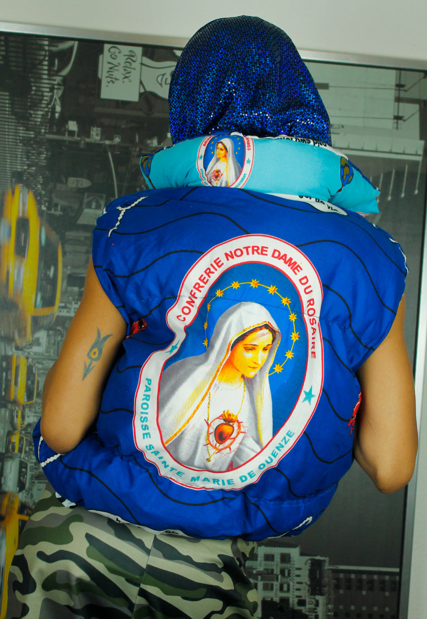 AVE MARIA Handmade Blue BODYWARMER GILLET