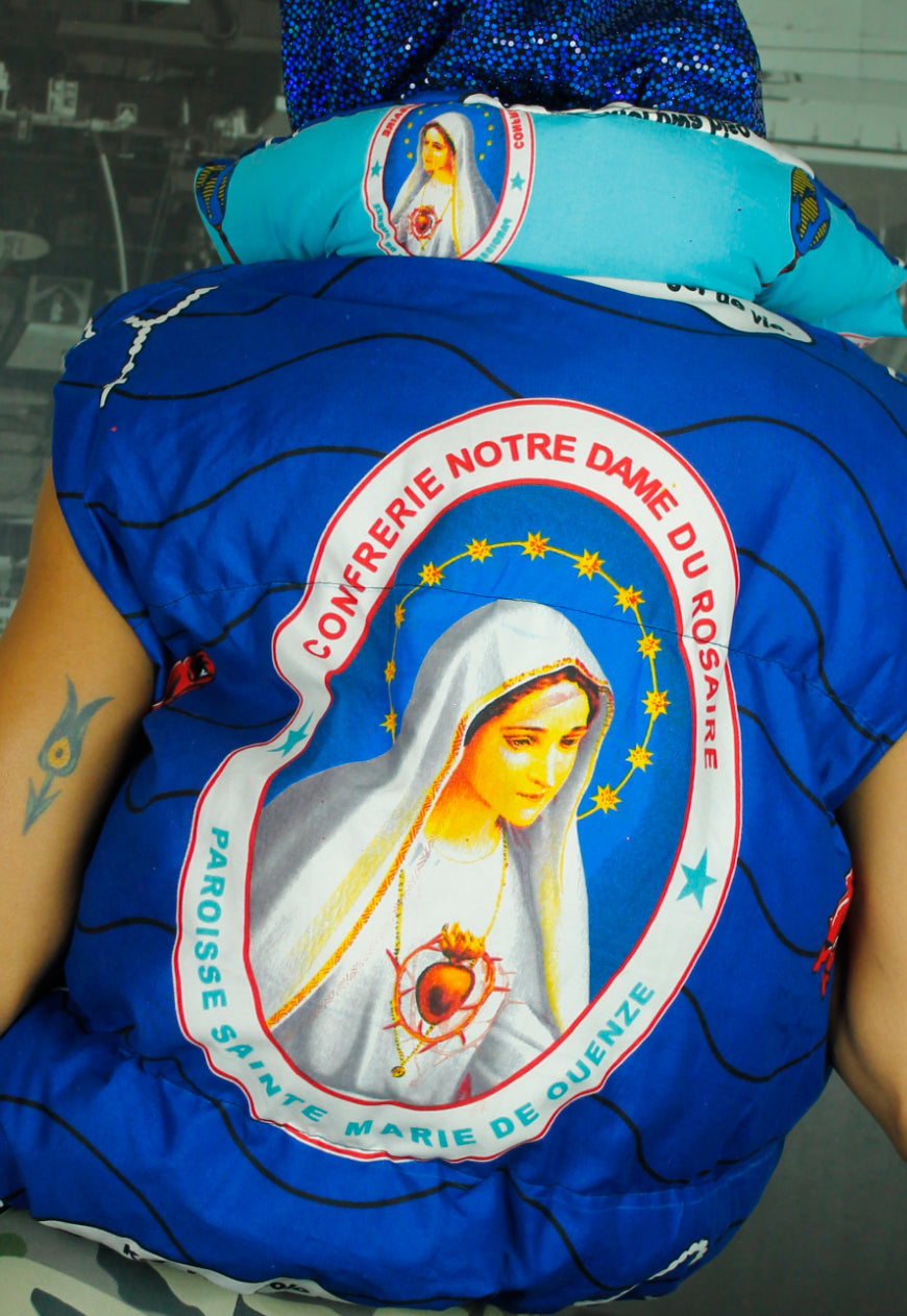 AVE MARIA Handmade Blue BODYWARMER GILLET