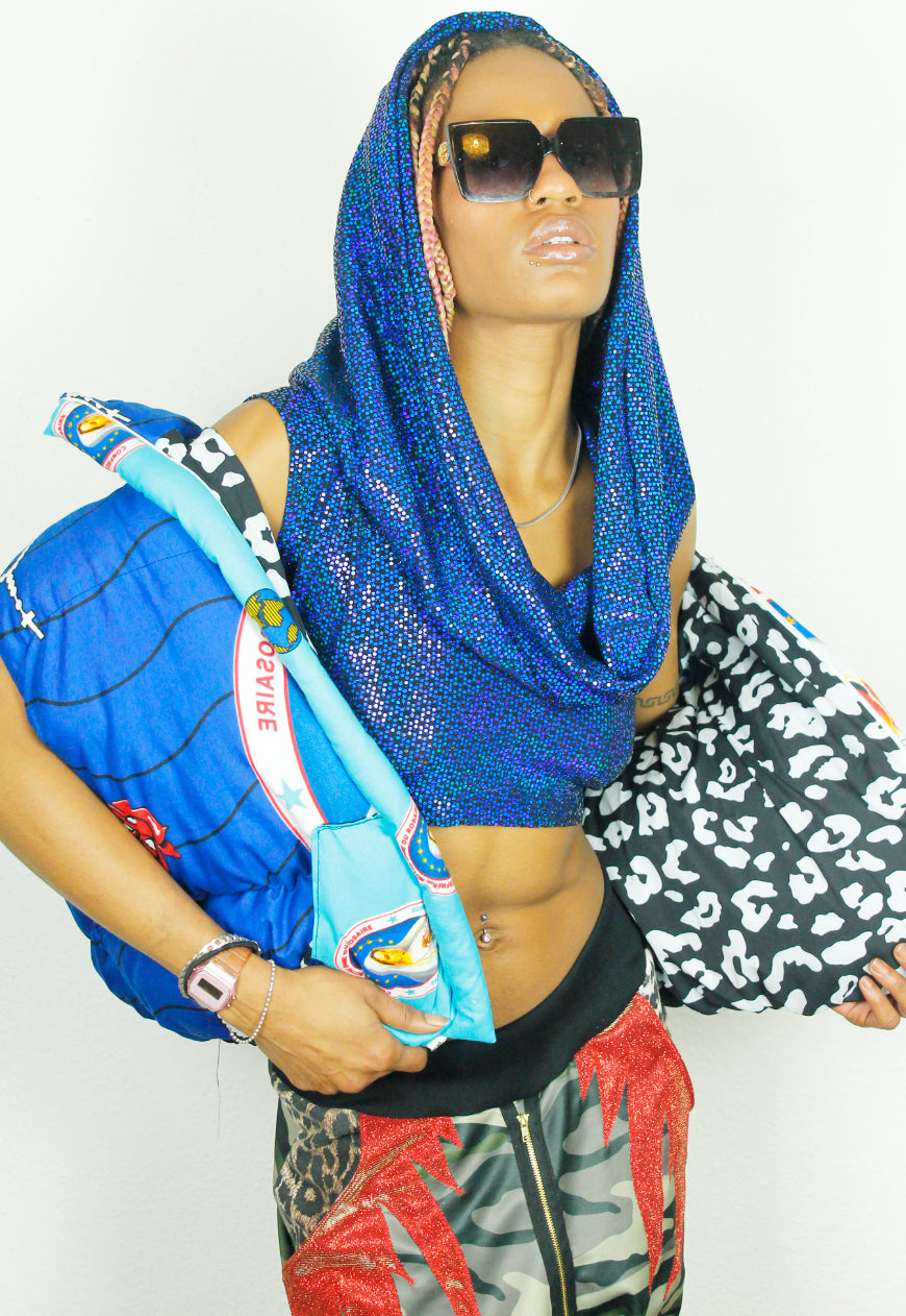 AVE MARIA Handmade Blue BODYWARMER GILLET