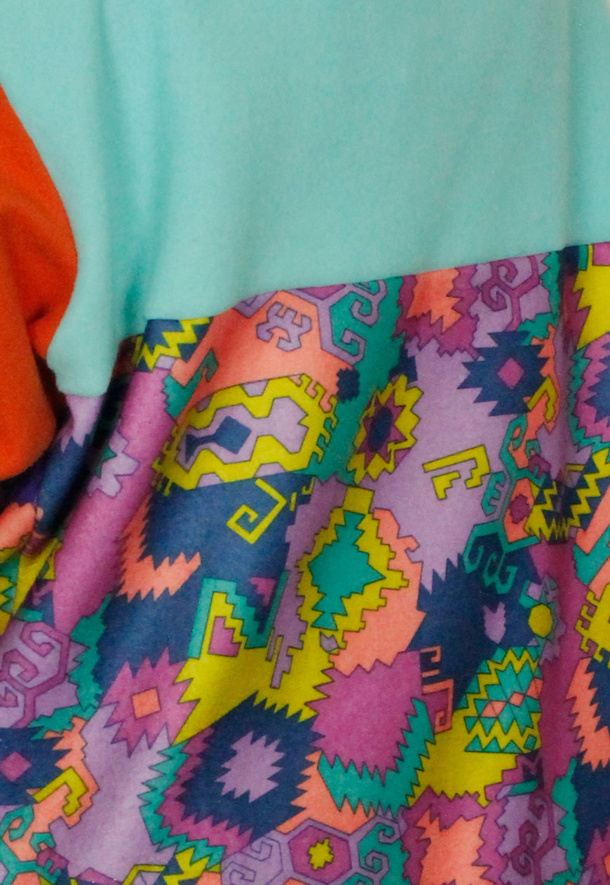 ARCTIC - Aztec and pastel oversized fleece with logo panel