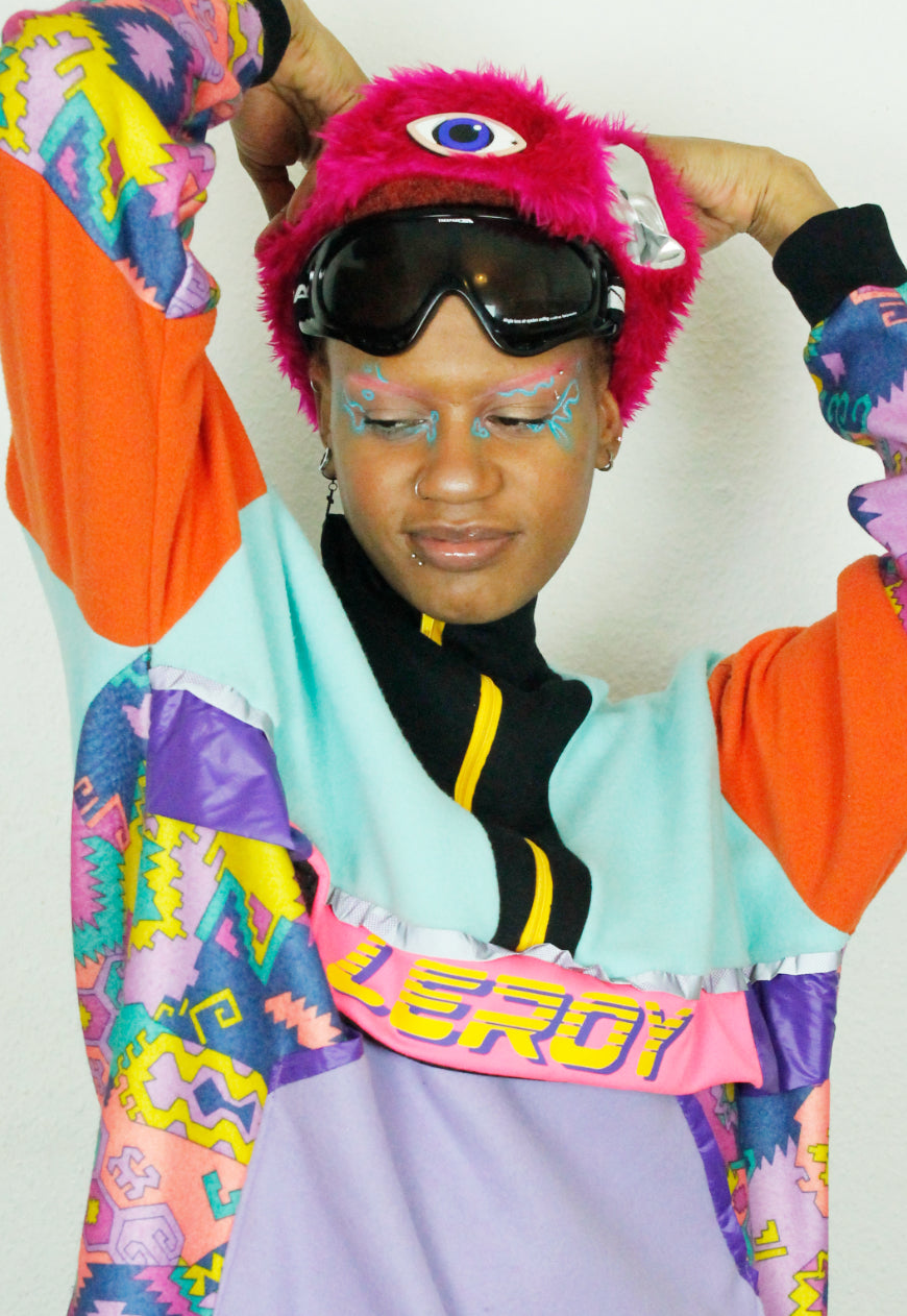 ARCTIC - Aztec and pastel oversized fleece with logo panel