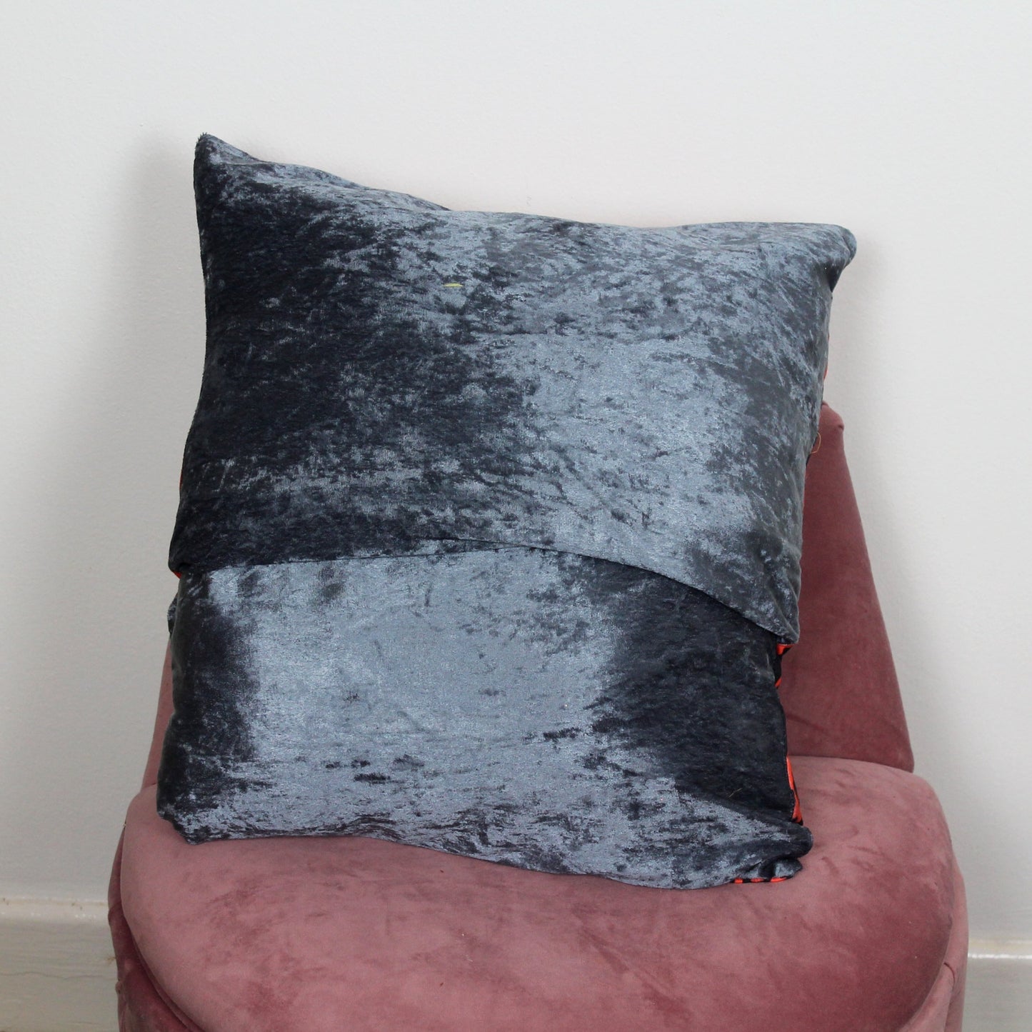 Sweet Dreams - handmade decorative throw cushion in pink and red leopard print with 80’s face appliqué.