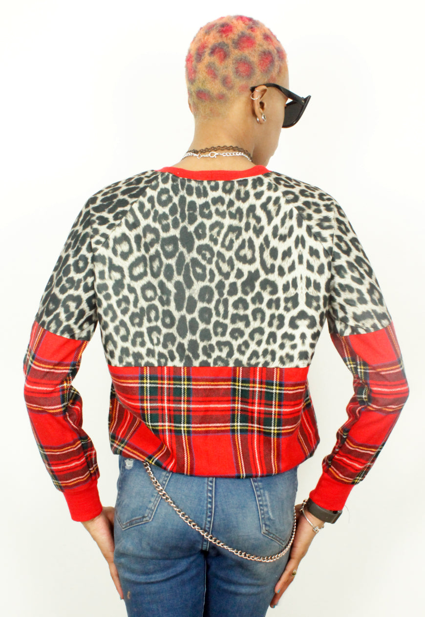Mohawk - Tartan and leopard boyfriend Jumper