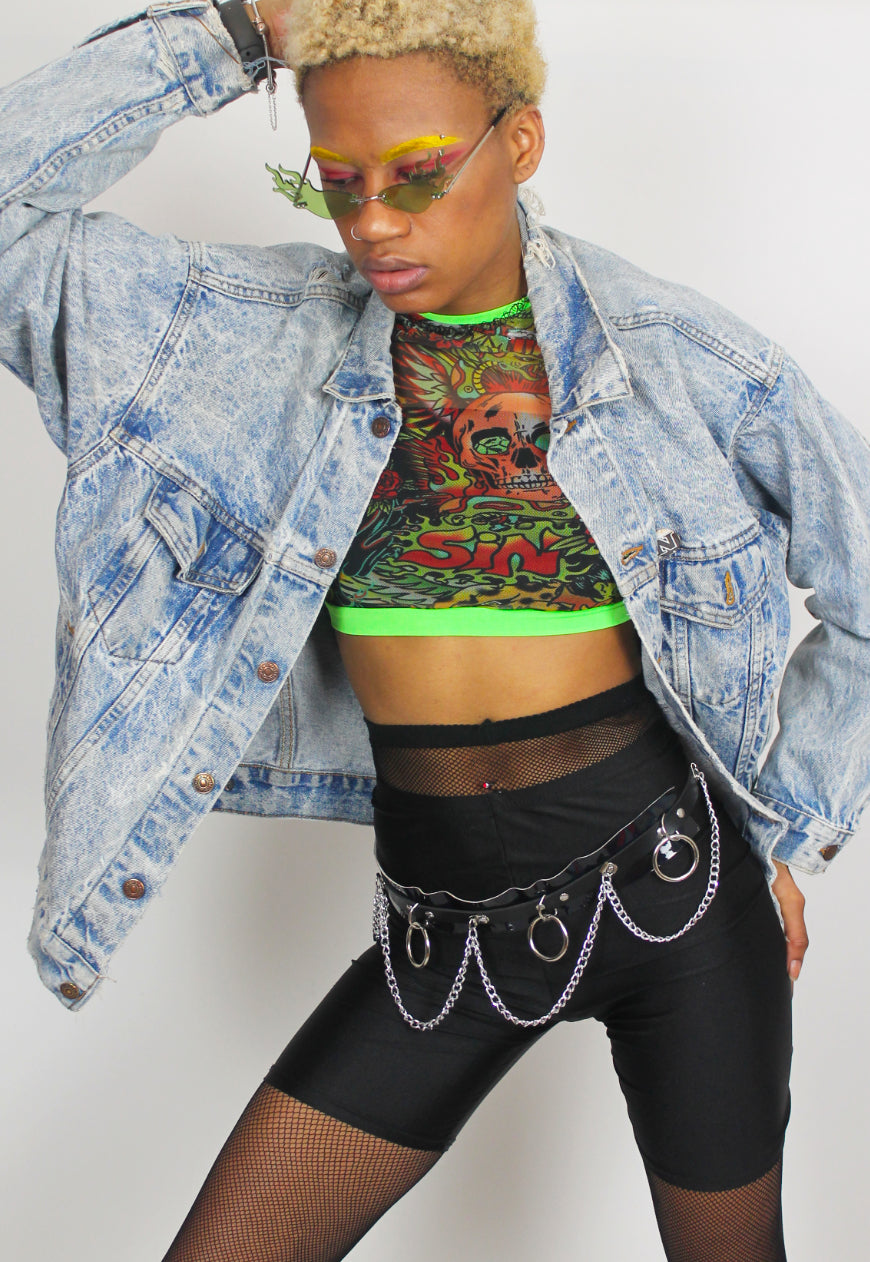 Temptation - Sin is in long sleeve mesh top