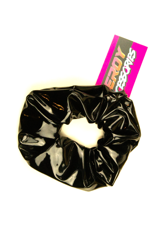 Venom - Black PVC Oversized scrunchie